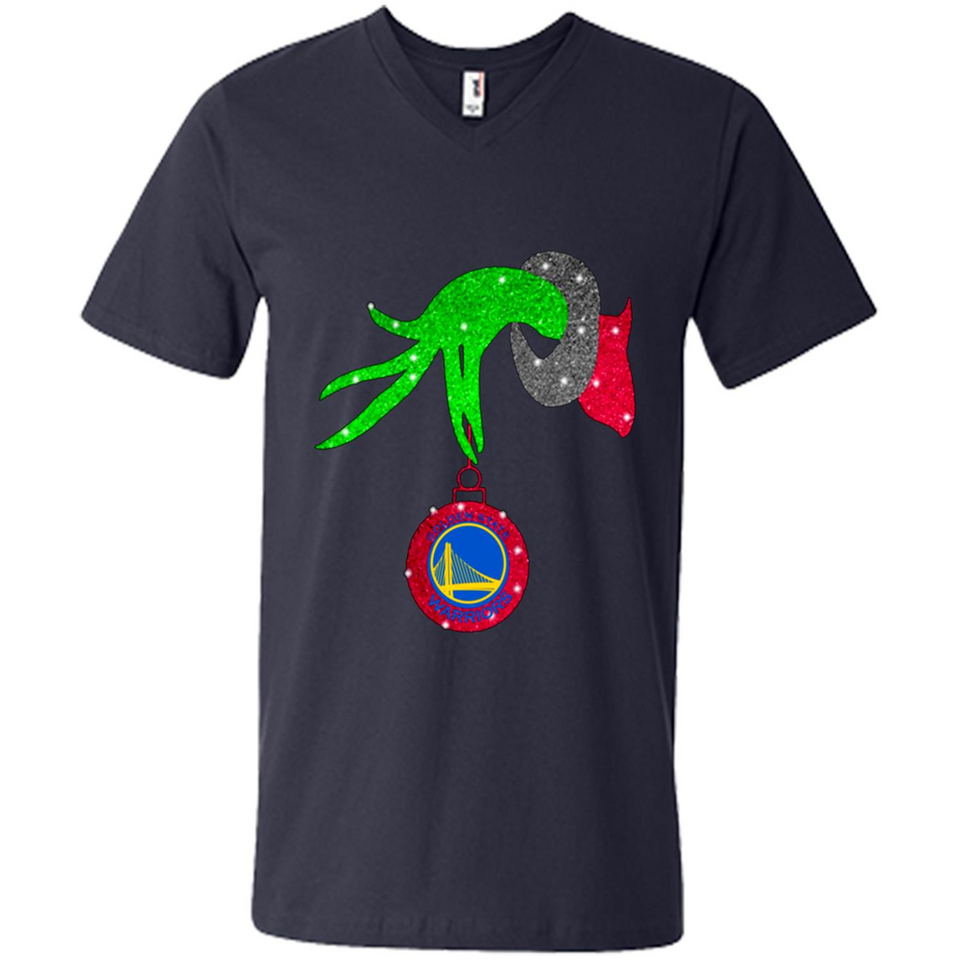 GRINCH HAND HOLDING GOLDEN STATE WARRIORS GLITTER CHRISTMAS PINGPONG