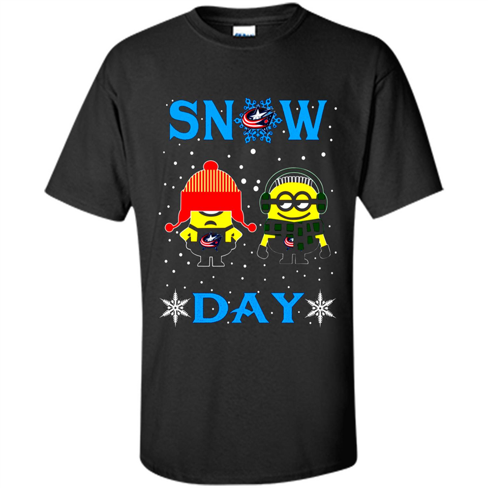 Snow Day Shirt For Columbus Blue Jackets Vs Minion Fans pingpong