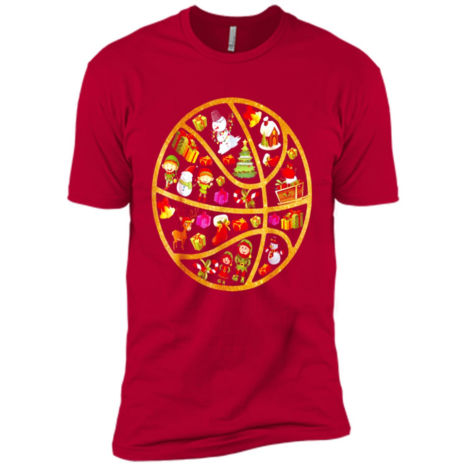 Basketball Christmas Ornament - Premium Short Sleeve T-Shirt