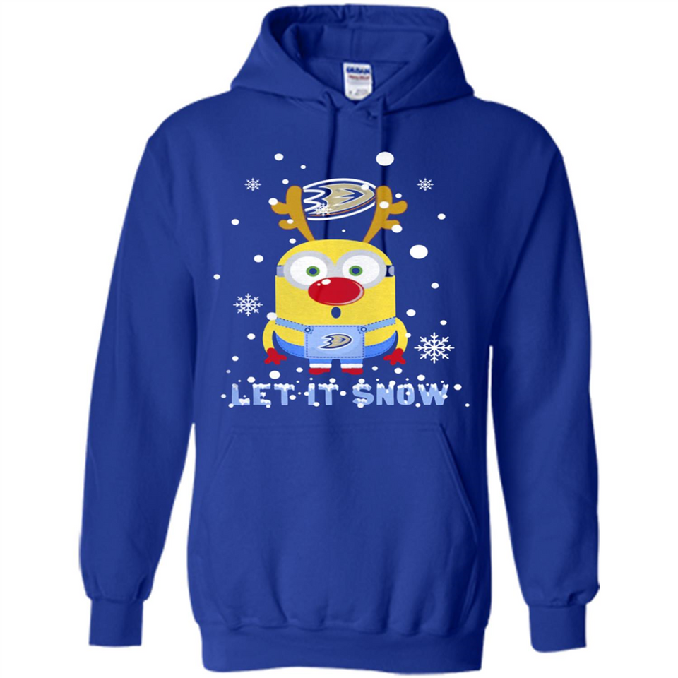 Minion Anaheim Ducks Ugly Christmas Sweater Let it Snow - Hoodie