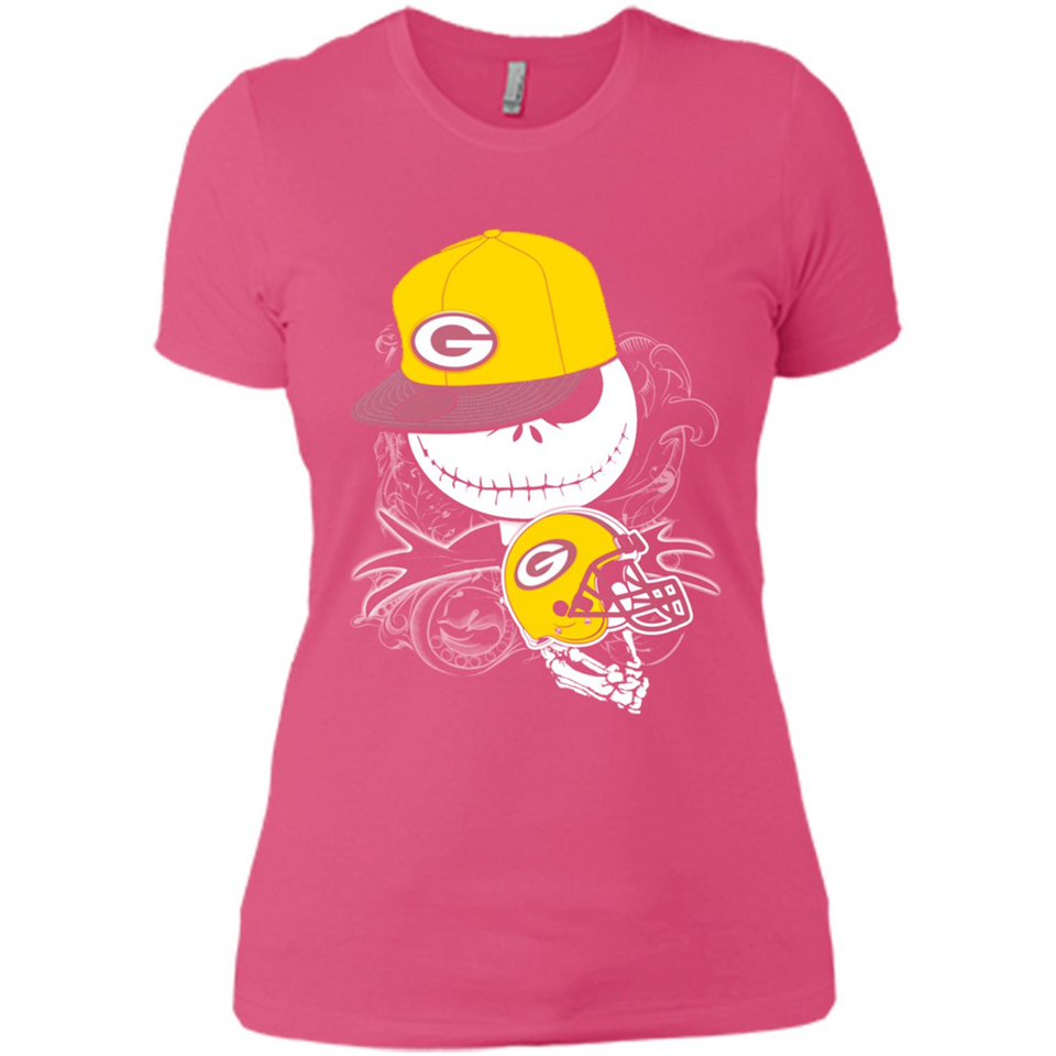 Jack Skellington The Nightmare Before Christmas-Packers Football - Ladies' Boyfriend T-Shirt