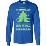 Oh Chemist Tree Ugly Christmas Sweater - Long Sleeve T-Shirt