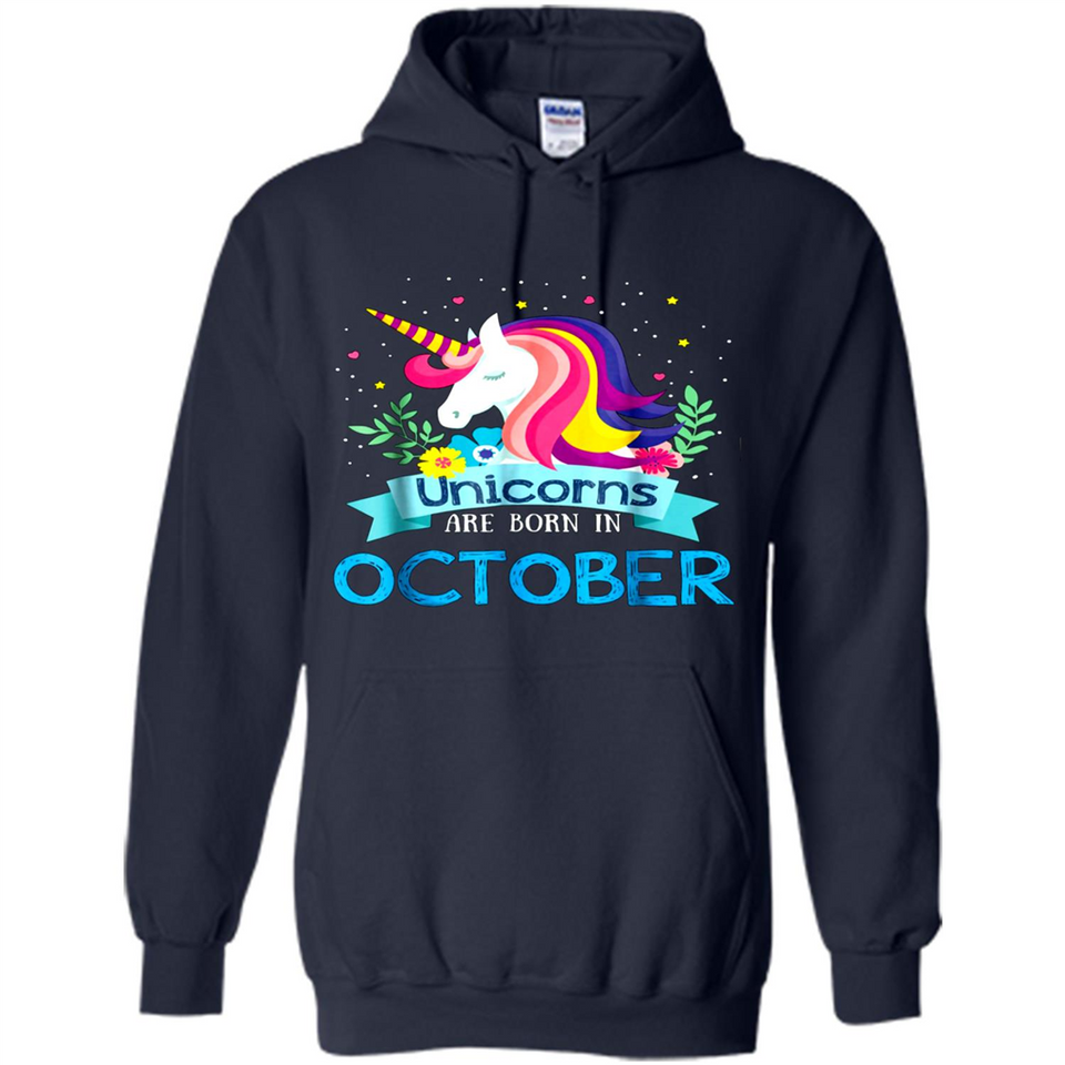 Unicorns are born in October Birthday Rainbow Gift Ladies Custom