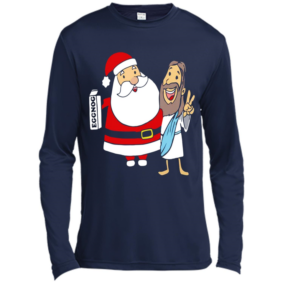 Eggnog Santa And Jesus Christmas
