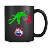 GRINCH HAND HOLDING EDMONTON OILERS GLITTER CHRISTMAS PINGPONG