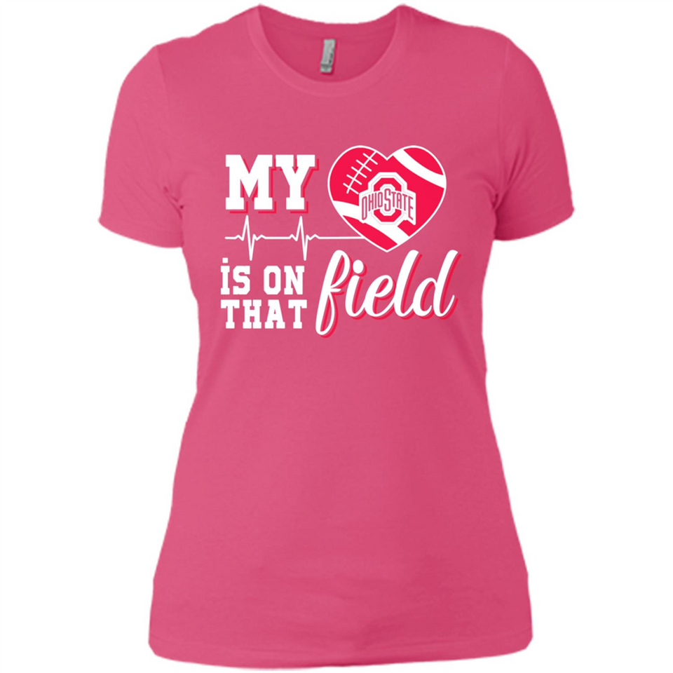 Ohio State Buckeyes Football My Heart is on that Field - Ladies' Boyfriend T-Shirt