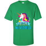 Unicorns are born in November Birthday Rainbow Gift Ladies Custom