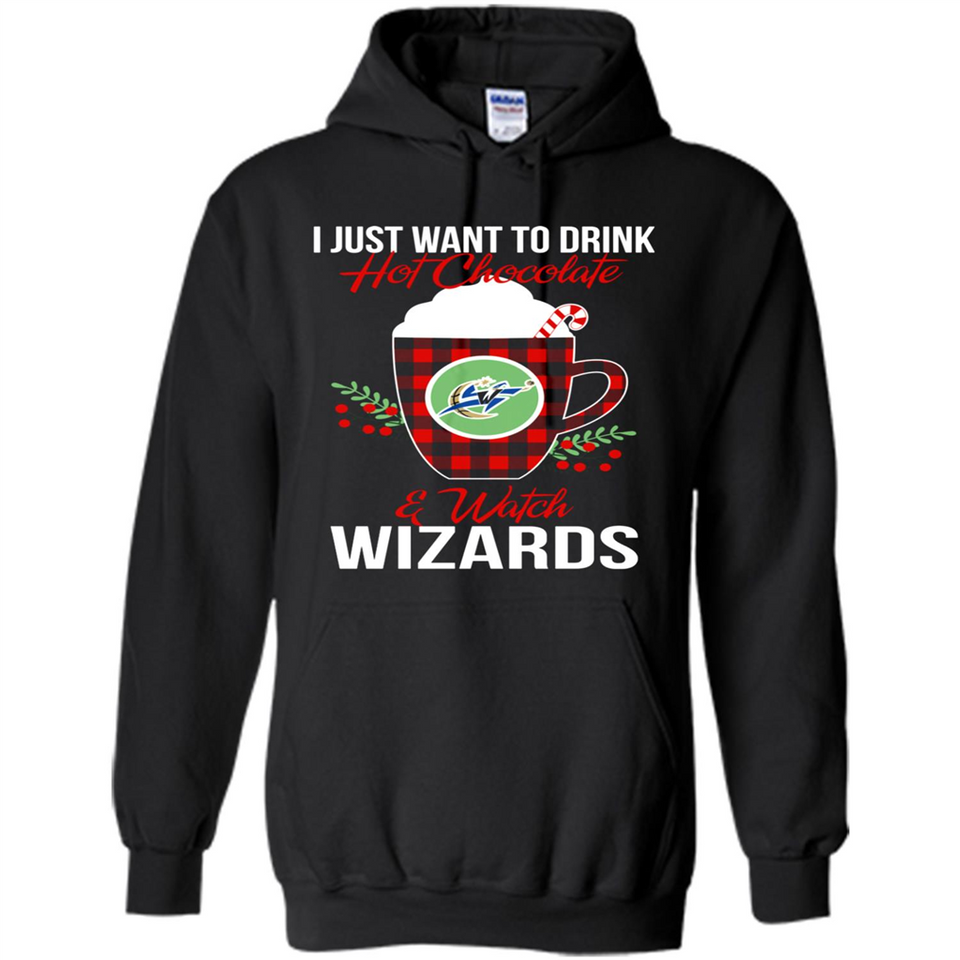 I Just Want To Drink Hot Chocolate & Watch Washington Wizards Ugly Christmas Sweater PINGPONG