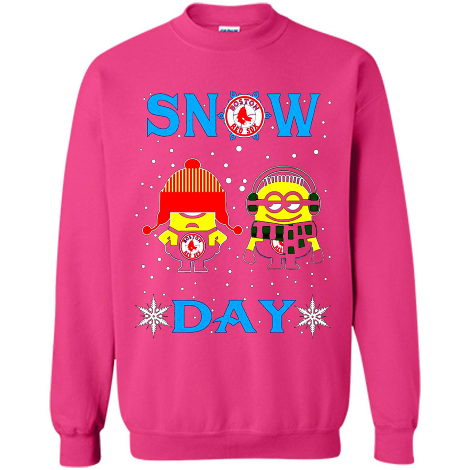 Snow Day Shirt For Boston Red Sox Vs Minion Fans pingpong