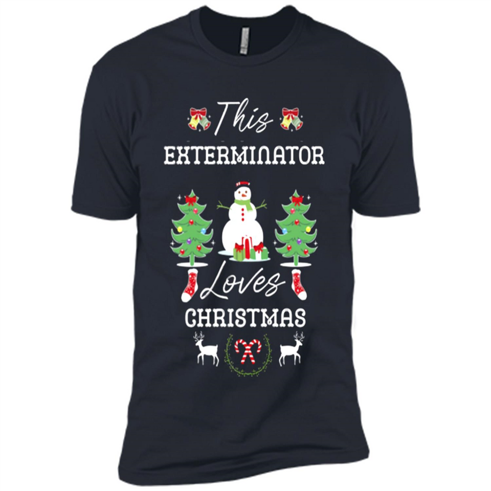 This Exterminator Loves Christmas Tree Shirt with Snowman