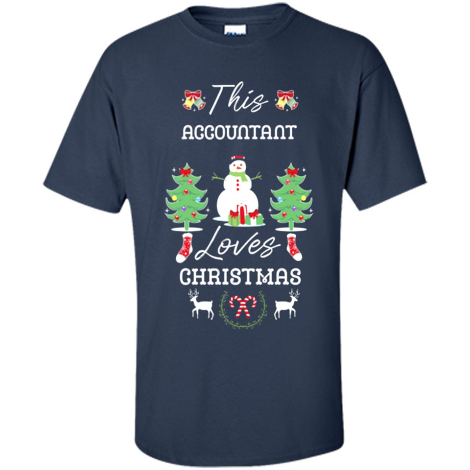 This Accountant Loves Christmas Tree Shirt with Snowman