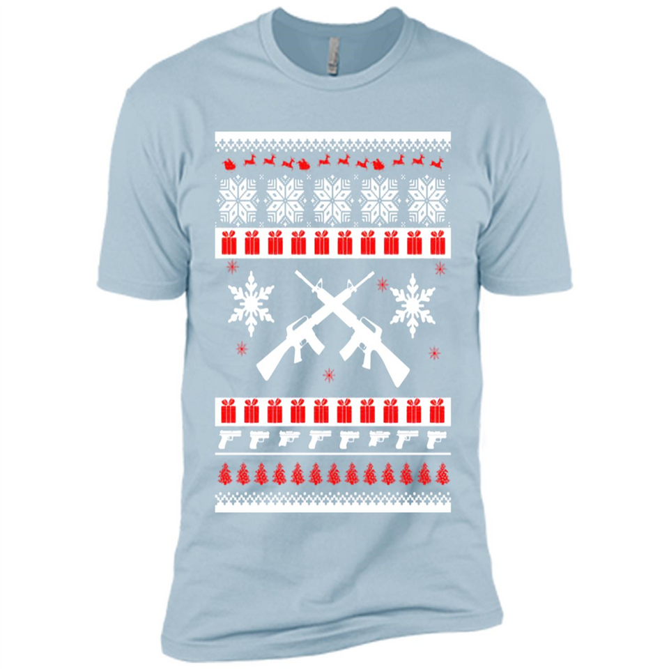 Rifle I Want Rifle Guns For Christmas ugly - Premium Short Sleeve T-Shirt