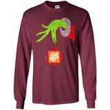 Grinch hand holding Logo HomeDepot Glitter Christmas - Long Sleeve T-Shirt