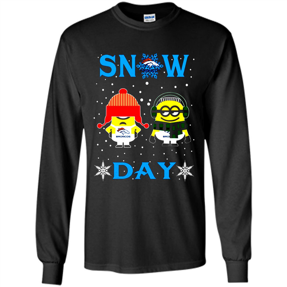 Snow Day Shirt For Denver Broncos Vs Minion Fans pingpong