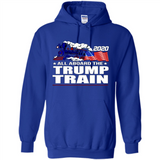All Board The Trump Train 2020 Patriotic U.S Flag pingpong - Hoodie