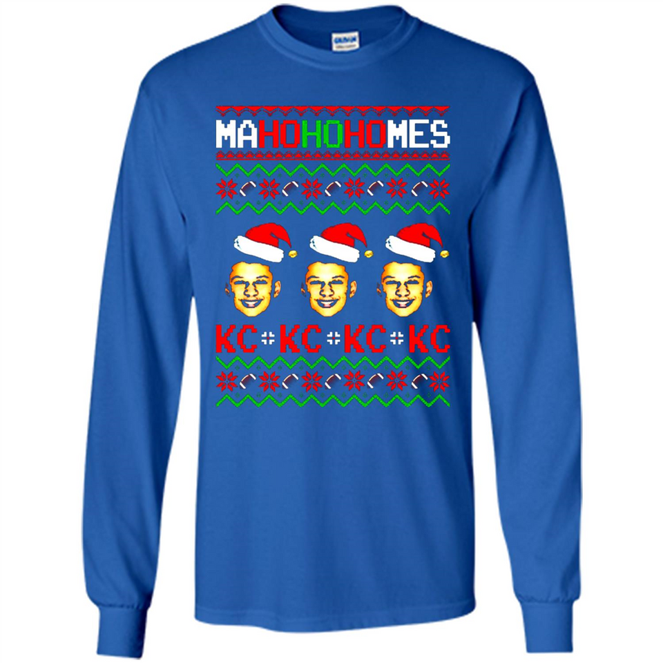 Patrick Mahomes Ma Ho Ho Homes Christmas sweatshirt PINGPONG - Long Sleeve T-Shirt