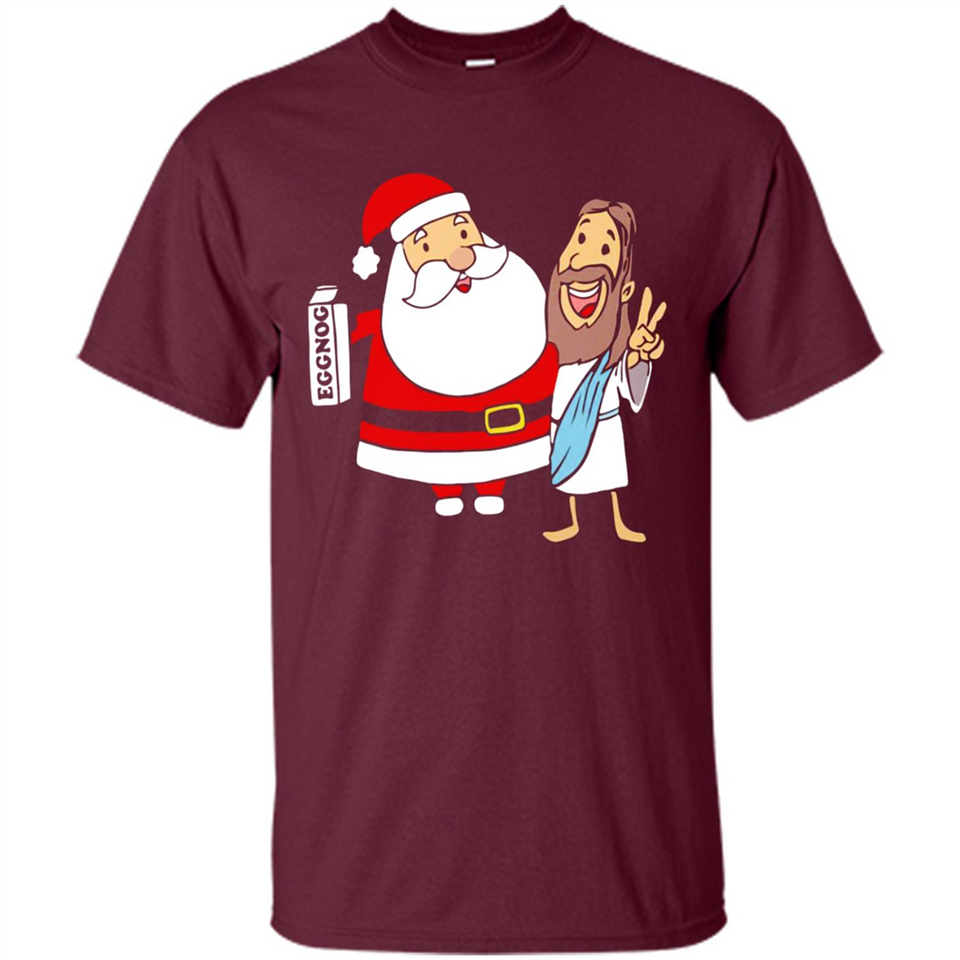 Eggnog Santa And Jesus Christmas