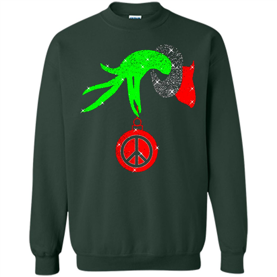 Christmas The Grinch Hand Holding Hippie Ornament - Sweatshirt