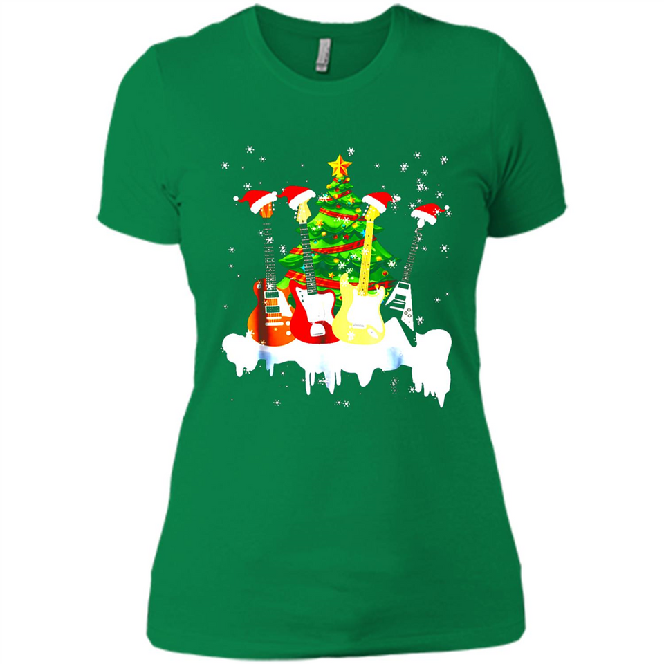 Santa Hat Electric Guitar Classical Guitar Christmas shirt Ladies' Boyfriend
