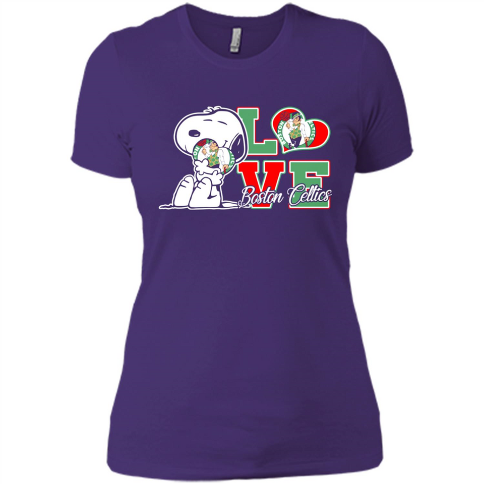 Snoopy loves NBA Boston Celtics - Ladies' Boyfriend T-Shirt