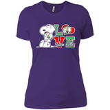 Snoopy loves NBA Boston Celtics - Ladies' Boyfriend T-Shirt