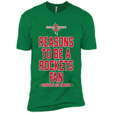Reasons to be a Houston Rockets Fan Complete List on Back - Premium Short Sleeve T-Shirt