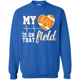 Clemson Tiger Paw Football My Heart is on that Field - Sweatshirt