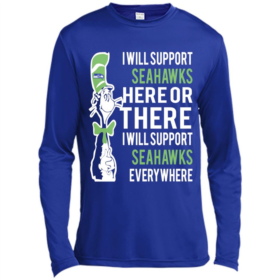 Shirt For Dr Seuss Cat And Seattle Seahawks Fans - Canvas Long Sleeve T-Shirt