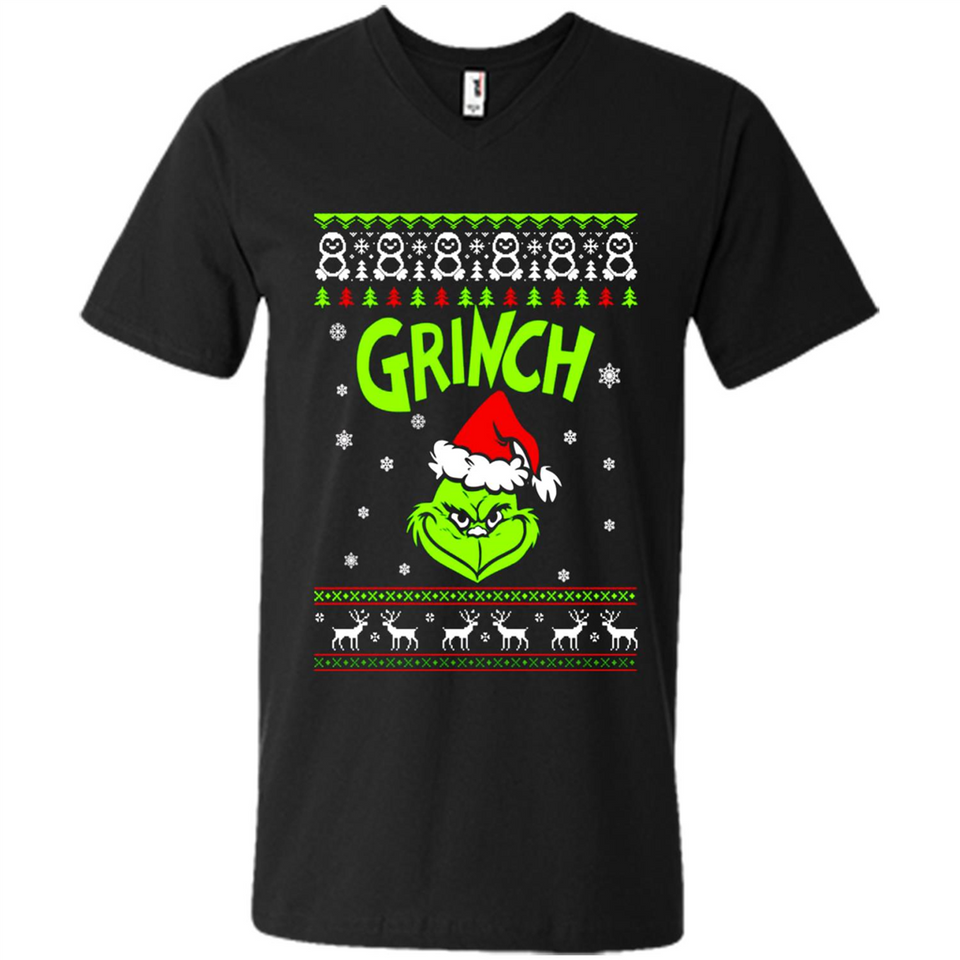 The Grinch Face Christmas - Men's V-Neck