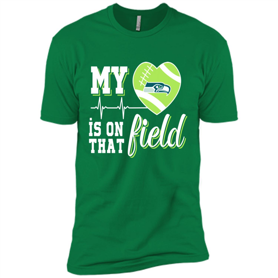 Seattle Seahawks Football My Heart is on that Field - Premium Short Sleeve T-Shirt