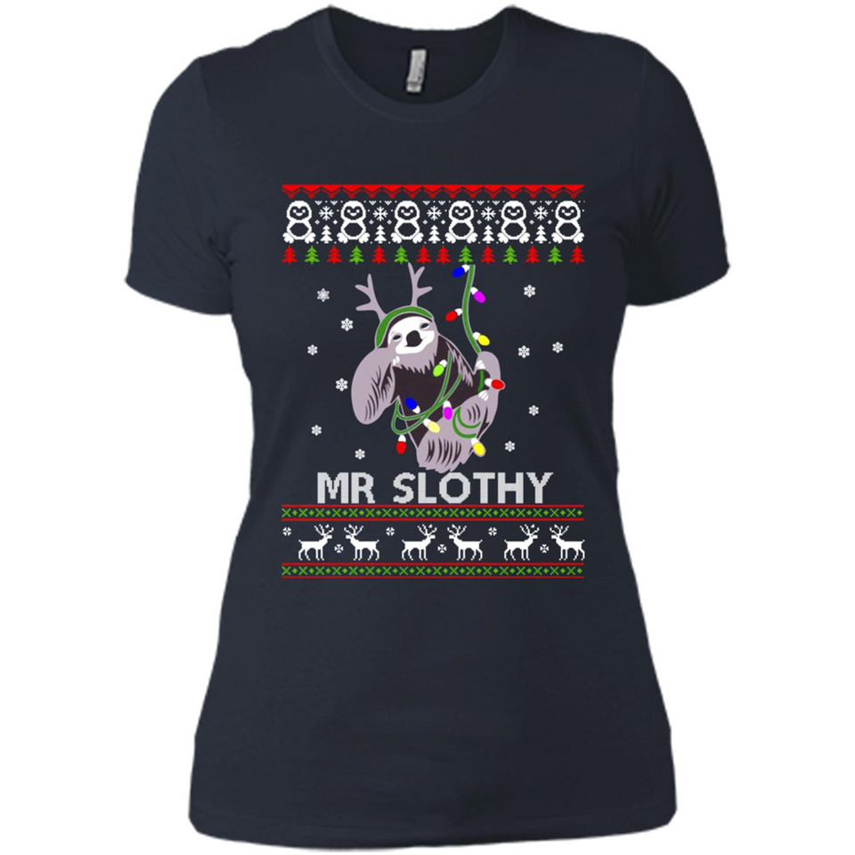 Mr Slothy Christma - Ladies' Boyfriend T-Shirt
