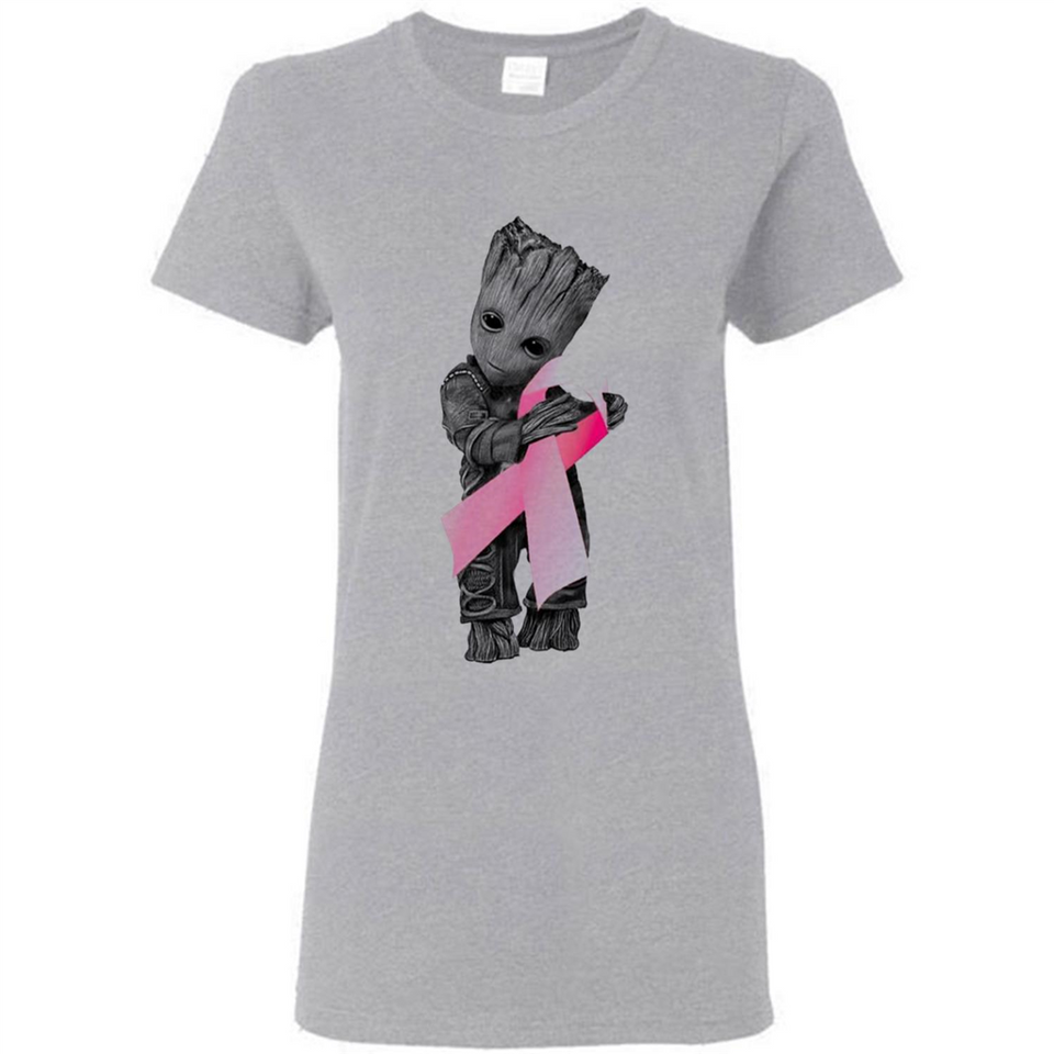 Groot Hug Breast Cancer - Ladies Short-Sleeve