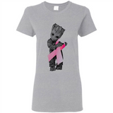 Groot Hug Breast Cancer - Ladies Short-Sleeve