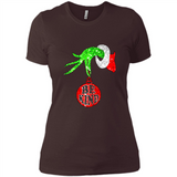 Christma Season With Green Grinch Hand Be Kind - Ladies' Boyfriend T-Shirt
