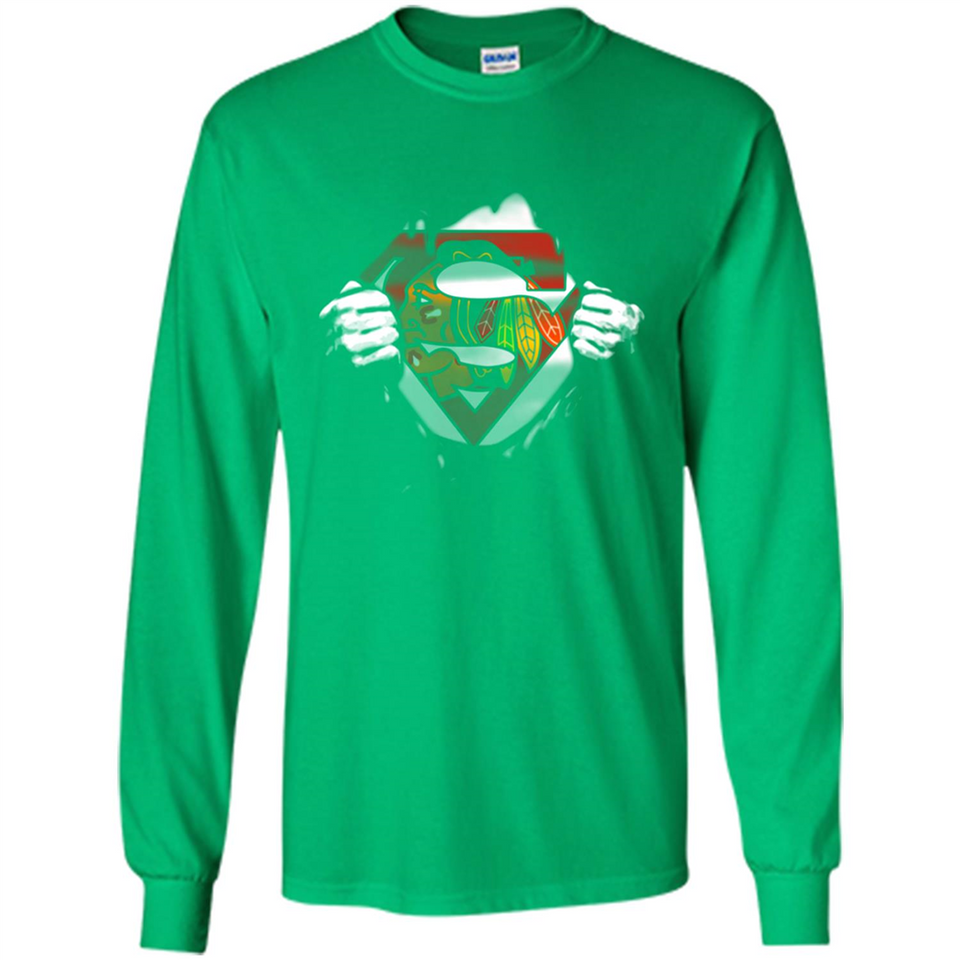 Chicago Blackhawks And Superman Fans - Long Sleeve T-Shirt
