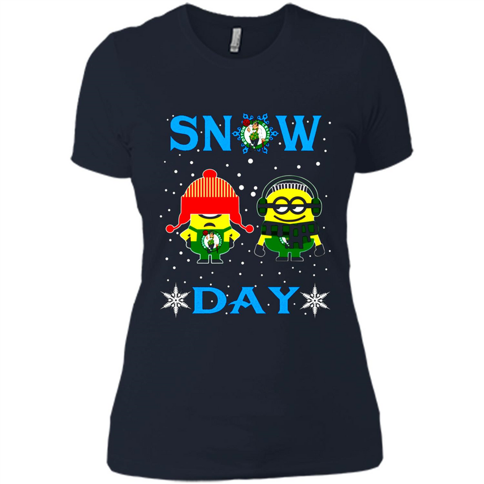 Snow Day Shirt For Boston Celtics Vs Minion Fans pingpong