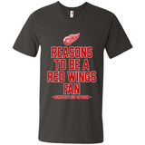 Reasons to be a Detroit Red Wings Fan Complete List on Back - Men's V-Neck