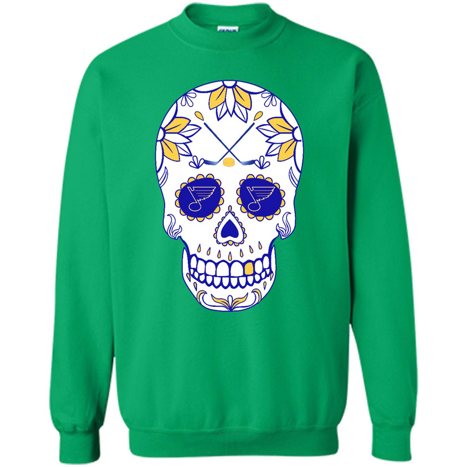 St. Louis Blues Hockey Sugar Skull Day of the Dead