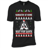 Namastay at home and wait for Santa Christmas - Premium Short Sleeve T-Shirt