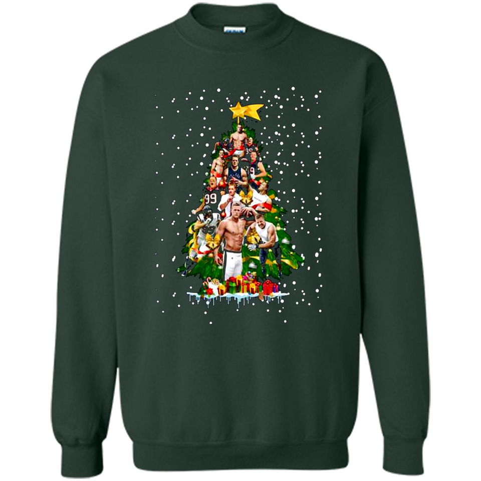 J.J. Watt Christmas Tree ugly sweater PINGPONG