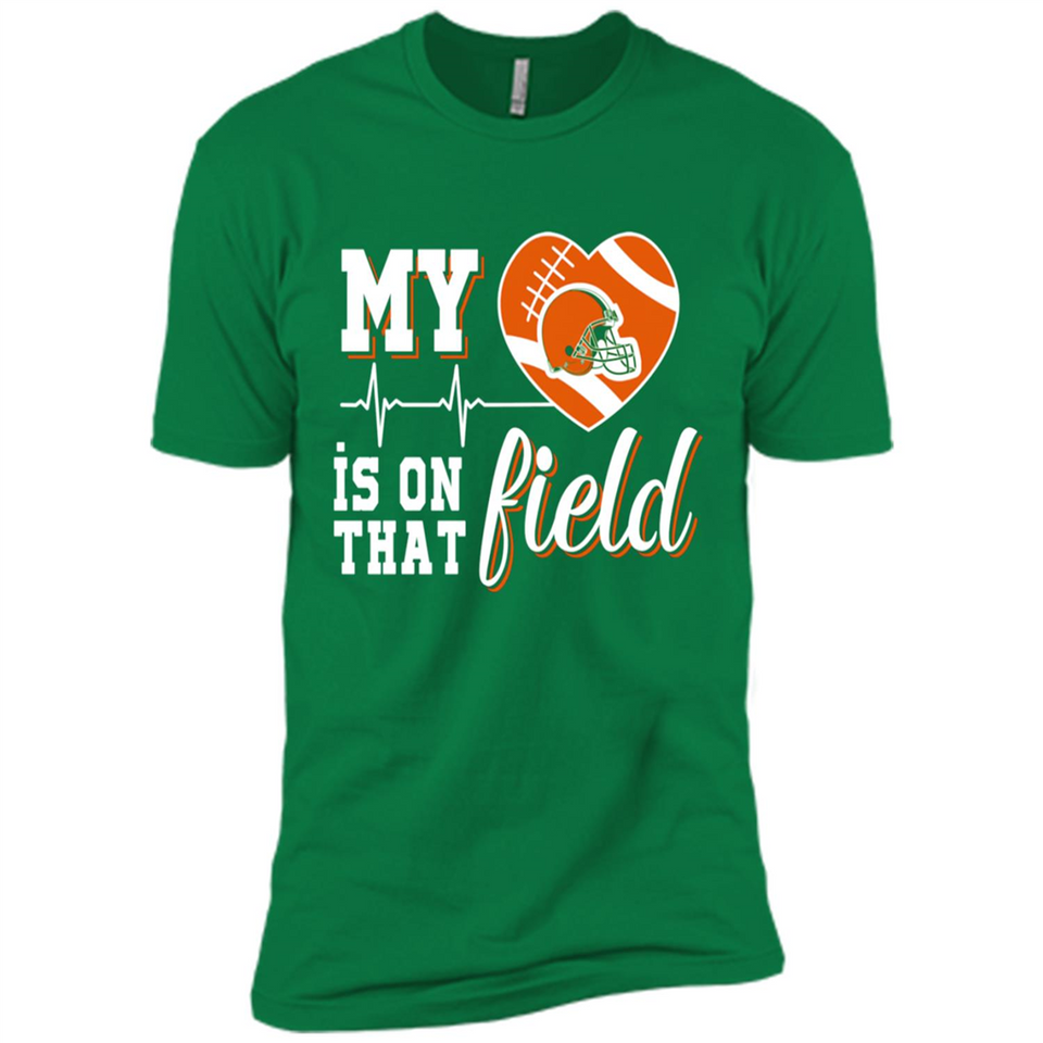 Cleveland Browns Football My Heart is on that Field - Premium Short Sleeve T-Shirt