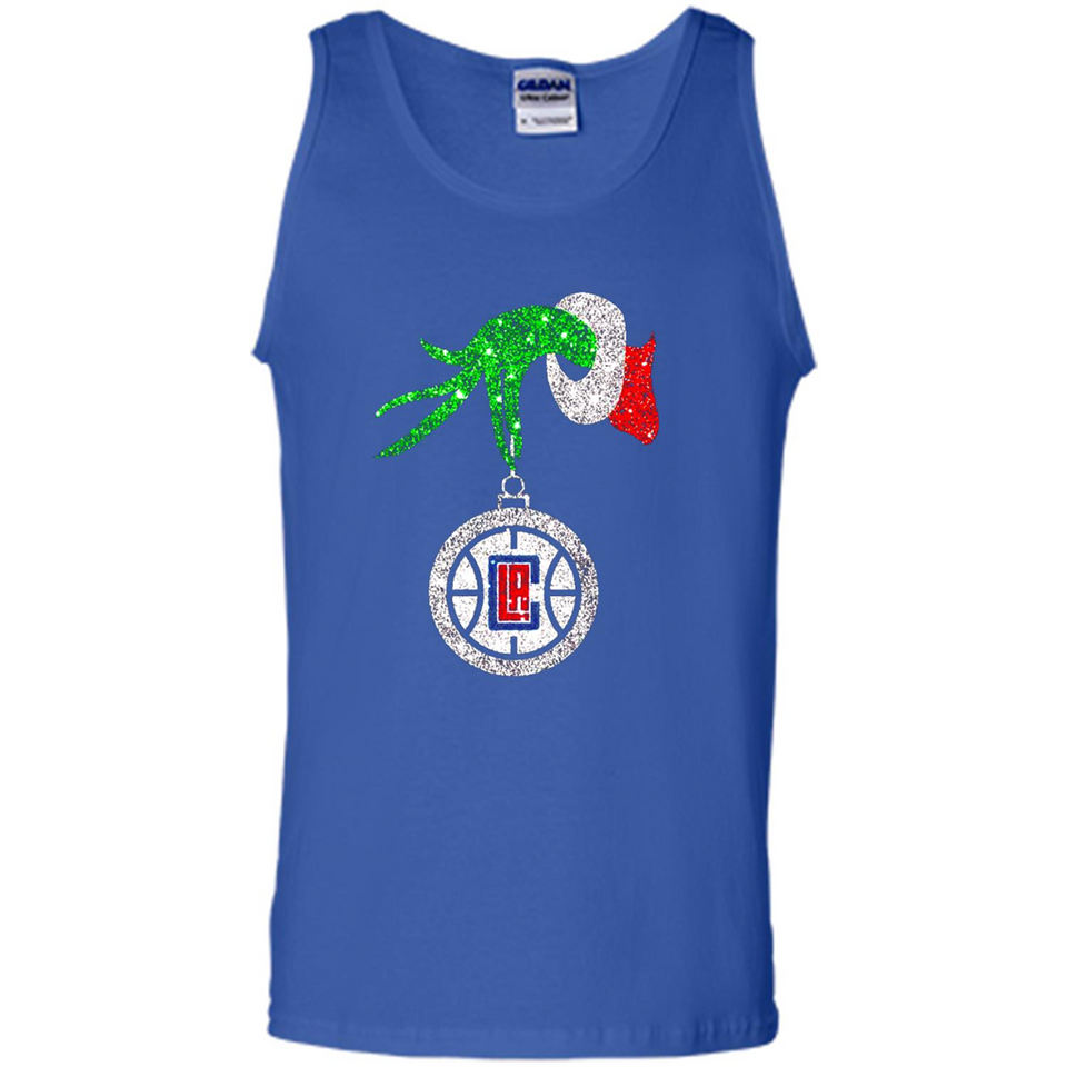 Amazing shirt Los Angeles Clippers Glitter Grinch Monogram Ornament Christmas Gift - Tank Top