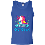 Unicorns are born in October Birthday Rainbow Gift Ladies Custom