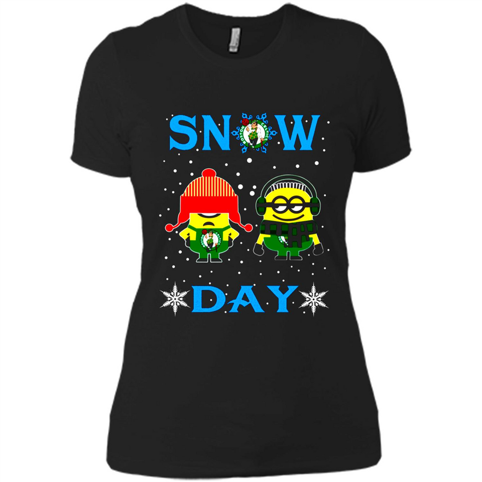 Snow Day Shirt For Boston Celtics Vs Minion Fans pingpong