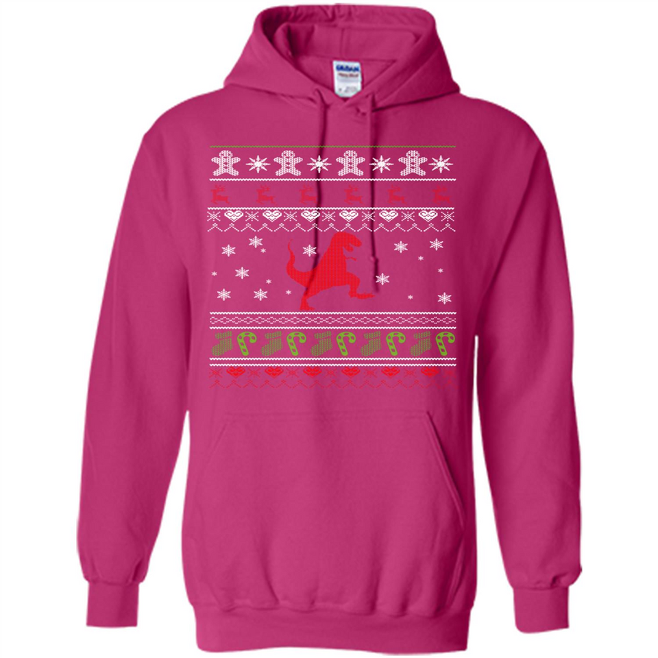 Dinosaur and Santa Ugly Christmas Sweater - Hoodie