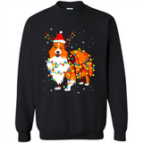 Christmas Lights Shetland Sheepdog Wearing Santa Hat Funny Xmas Mug - Sweatshirt