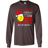 Dear Santa I Really Did Try To Be A Nice Softball Mom T-Shirt - Long Sleeve T-Shirt