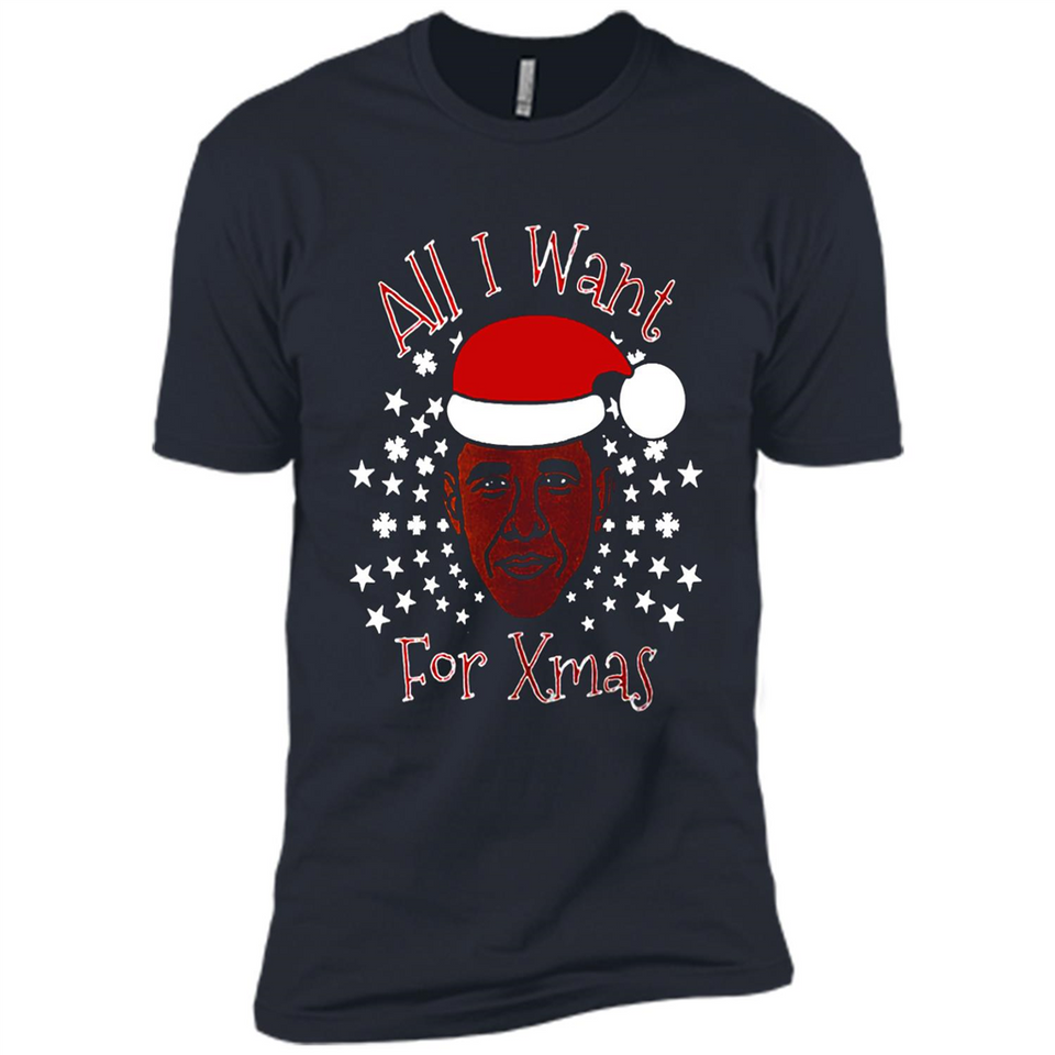 Obama All I Want For Xmas T Shirt PINGPONG - Premium Short Sleeve T-Shirt