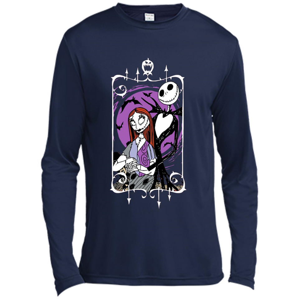 Disney Nightmare Before Christmas Jack And Sally T-Shirt - Canvas Long Sleeve T-Shirt