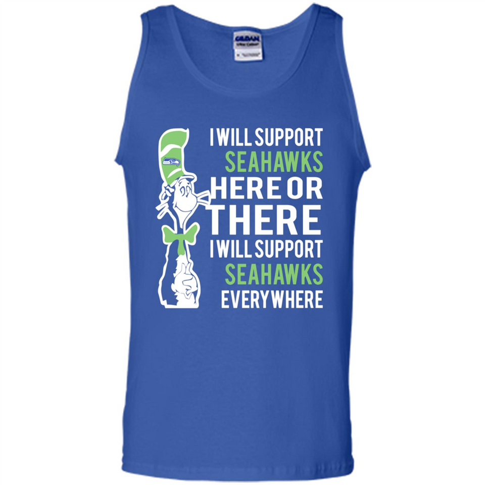 Shirt For Dr Seuss Cat And Seattle Seahawks Fans - Tank Top
